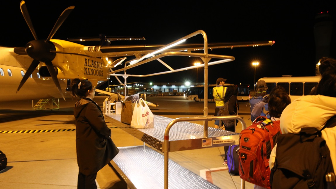 We collected our carry on packages