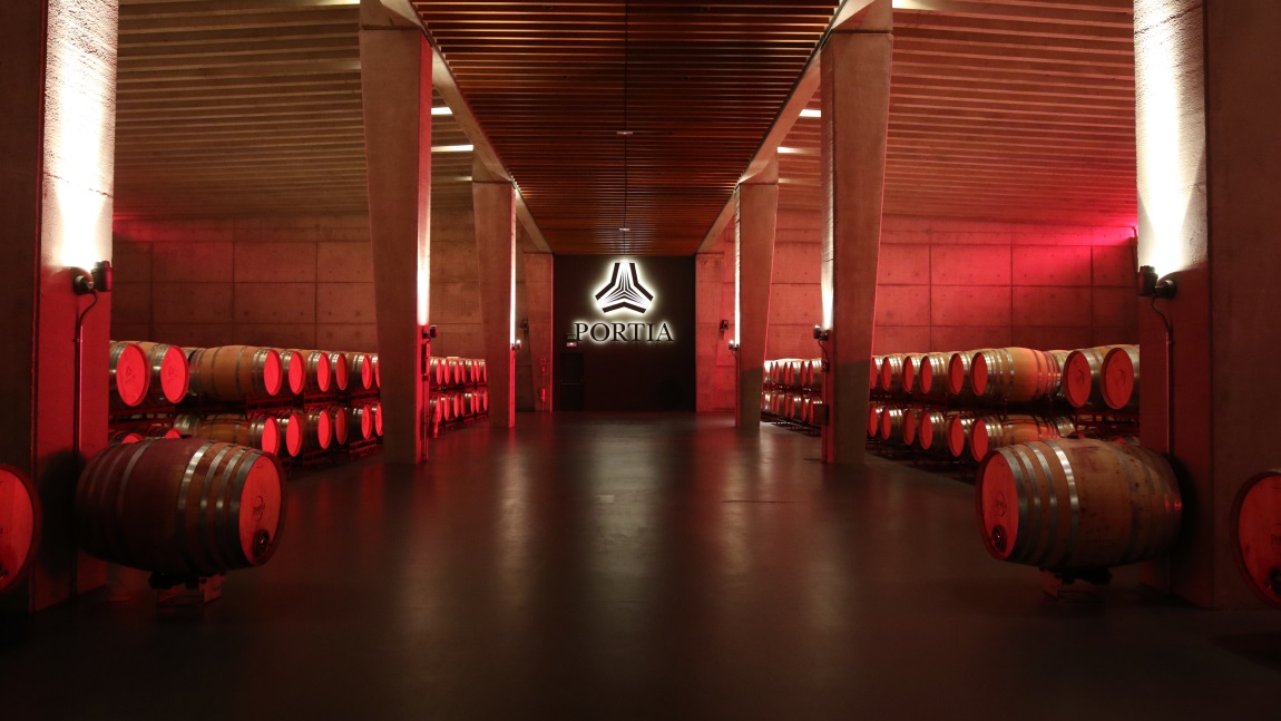 Wine barrel storage room