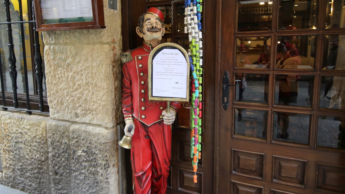 Outside a restaurant