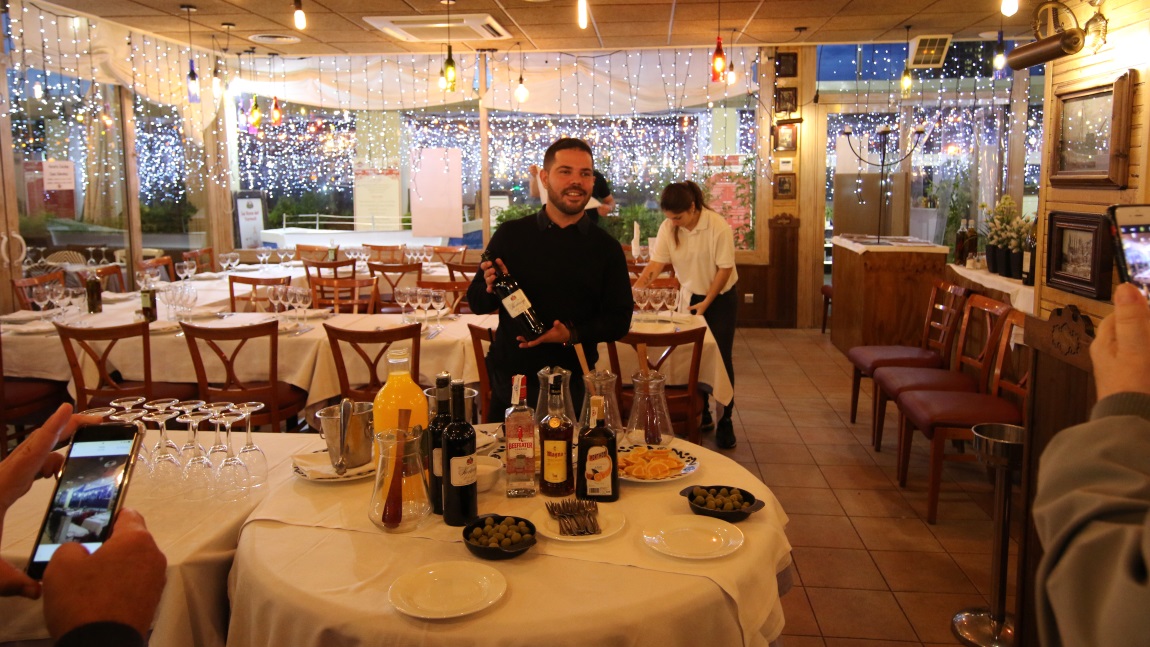 Sangria making demonstration