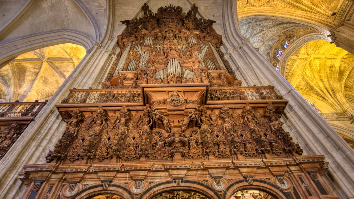 Looking up at the organ