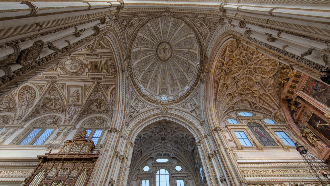 Looking way up at the ceiling