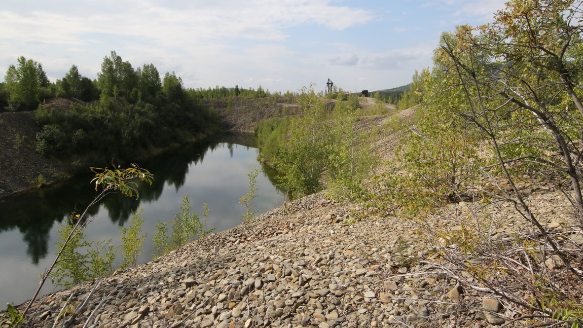 Walking to the dredge