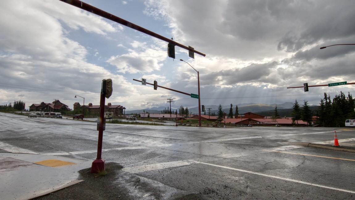 Traffic lights remain covered