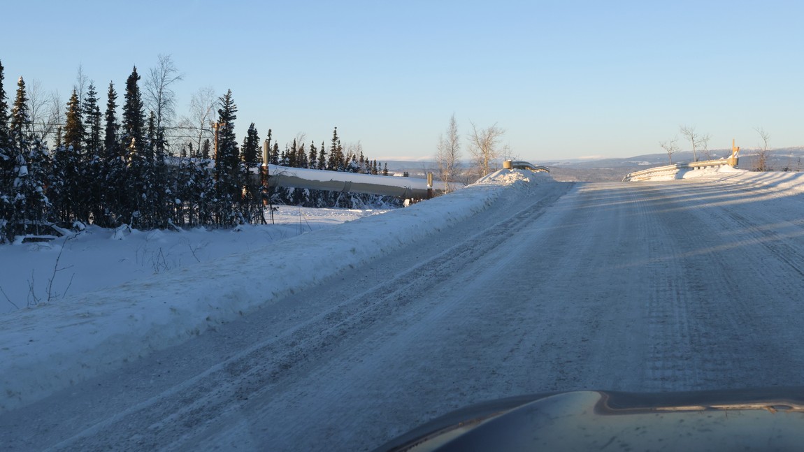 Pipeline crosses under the road