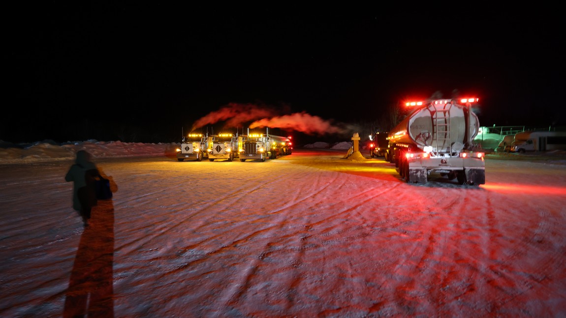 Truckers do not shut off their rigs