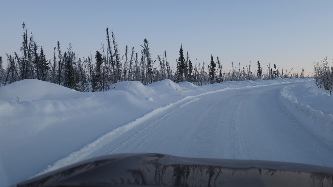 Two Ptarmigan on the left snowbank