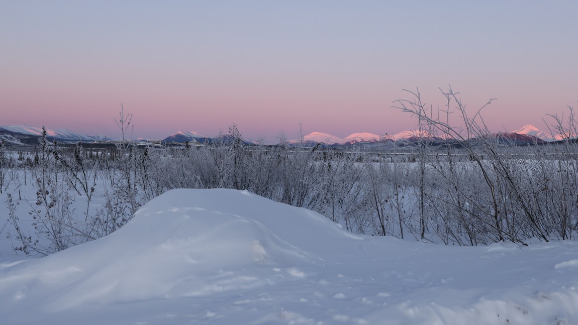 Sunset colors toward the north